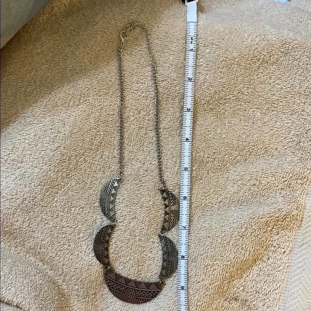 Geometric Silver Necklace NWOT - Picture 3 of 3